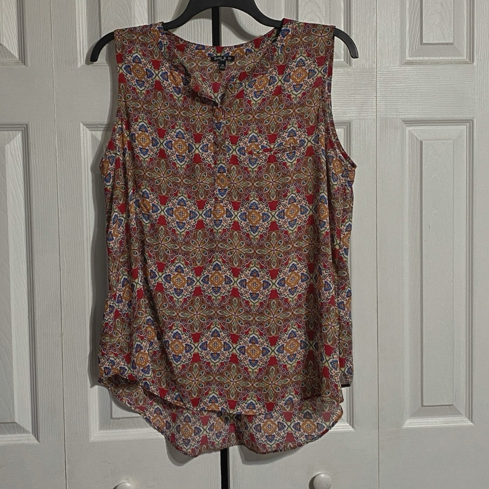 Sami & Jo plus sleeveless lightweight top blouse shirt size 2X